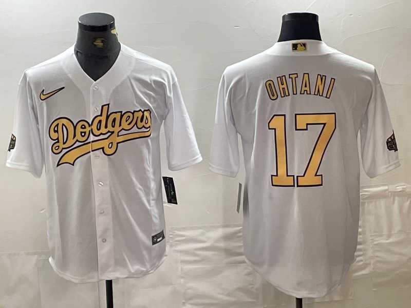 Men%27s Los Angeles Dodgers #17 Shohei Ohtani White 2022 All Star Stitched Cool Base Nike Jersey->los angeles dodgers->MLB Jersey
